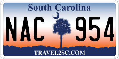 SC license plate NAC954