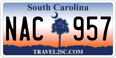 SC license plate NAC957