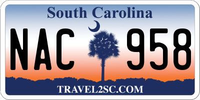 SC license plate NAC958