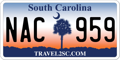 SC license plate NAC959