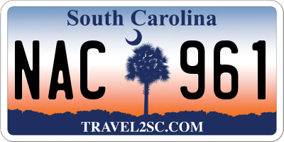 SC license plate NAC961