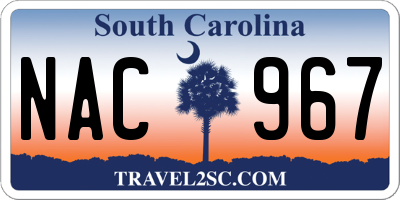 SC license plate NAC967