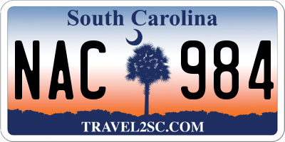 SC license plate NAC984