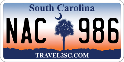 SC license plate NAC986