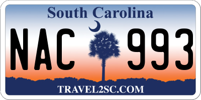 SC license plate NAC993