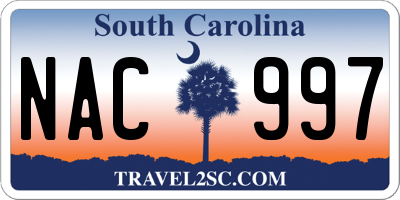 SC license plate NAC997