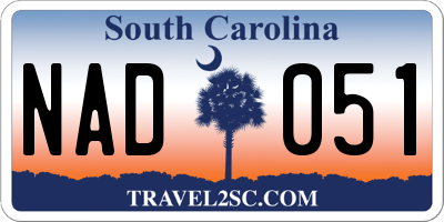 SC license plate NAD051