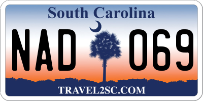 SC license plate NAD069