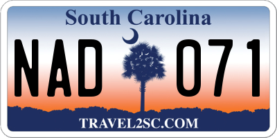 SC license plate NAD071