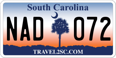 SC license plate NAD072