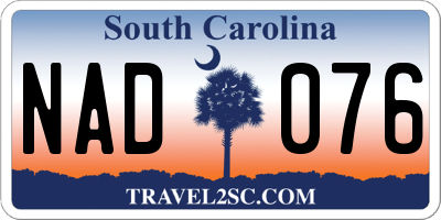 SC license plate NAD076