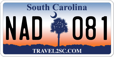 SC license plate NAD081