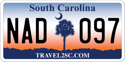 SC license plate NAD097