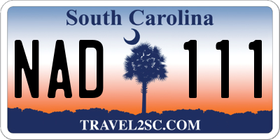 SC license plate NAD111