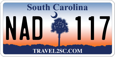 SC license plate NAD117