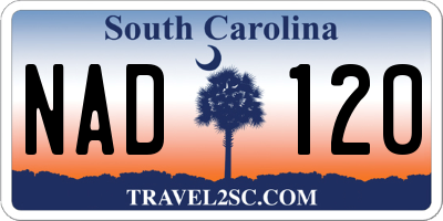 SC license plate NAD120