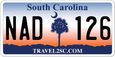 SC license plate NAD126