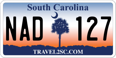 SC license plate NAD127