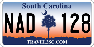 SC license plate NAD128