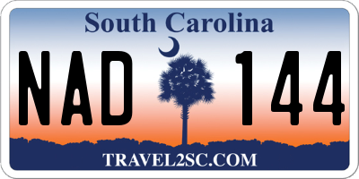 SC license plate NAD144