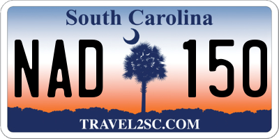 SC license plate NAD150