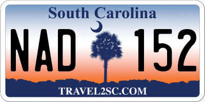SC license plate NAD152