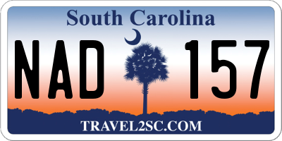 SC license plate NAD157
