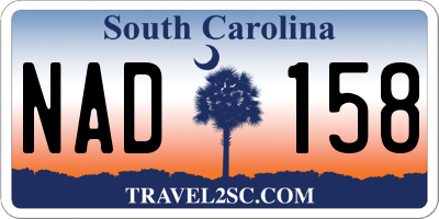 SC license plate NAD158