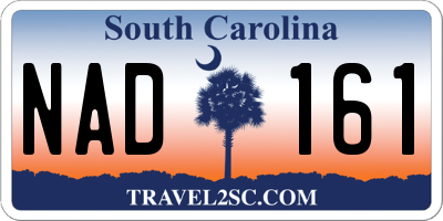 SC license plate NAD161