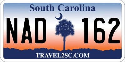 SC license plate NAD162
