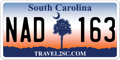 SC license plate NAD163
