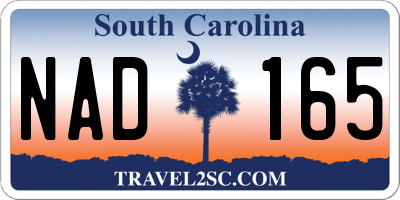 SC license plate NAD165