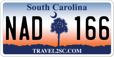 SC license plate NAD166