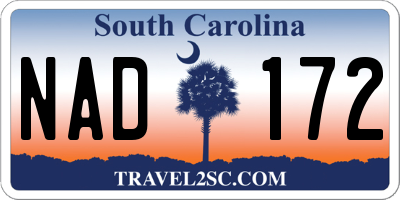 SC license plate NAD172