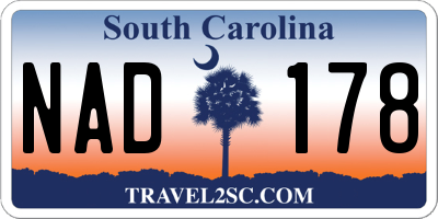 SC license plate NAD178