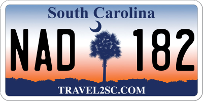SC license plate NAD182