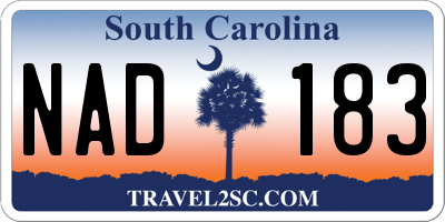 SC license plate NAD183