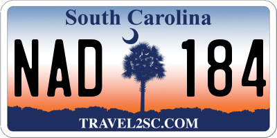 SC license plate NAD184