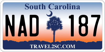 SC license plate NAD187