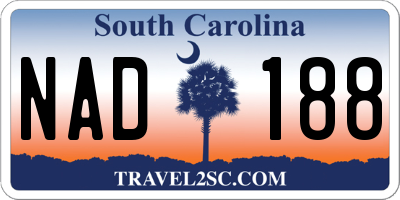 SC license plate NAD188