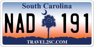 SC license plate NAD191