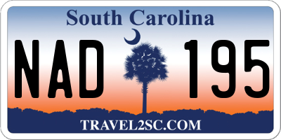 SC license plate NAD195