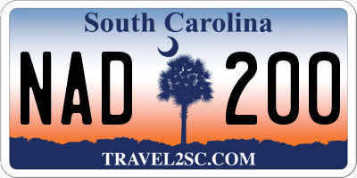 SC license plate NAD200