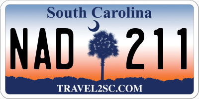 SC license plate NAD211