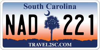 SC license plate NAD221