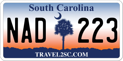 SC license plate NAD223