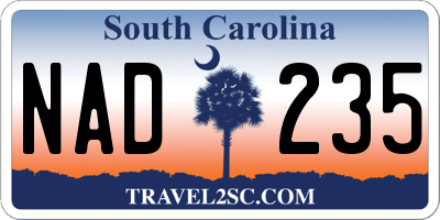 SC license plate NAD235