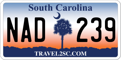 SC license plate NAD239
