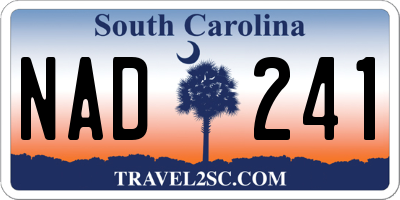 SC license plate NAD241