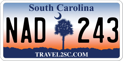 SC license plate NAD243